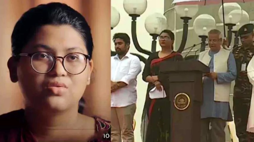 প্রধান উপদেষ্টার পাশে আবির্ভাব: কে এই সাহসী তরুণী শাবন্তী?