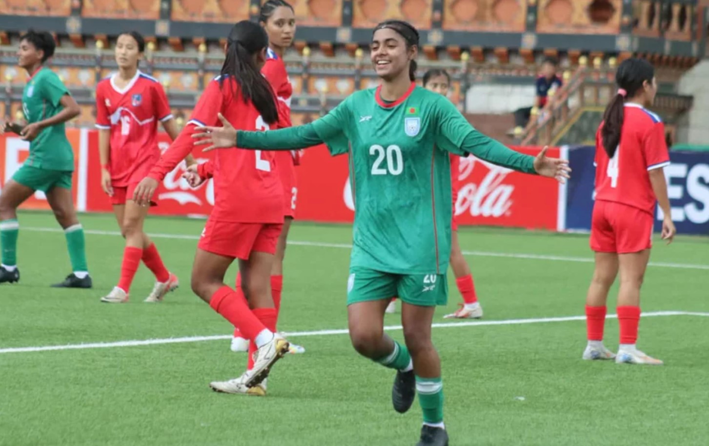 ‘প্রীতির হ্যাটট্রিক’-এ নেপালকে হারাল বাংলাদেশ