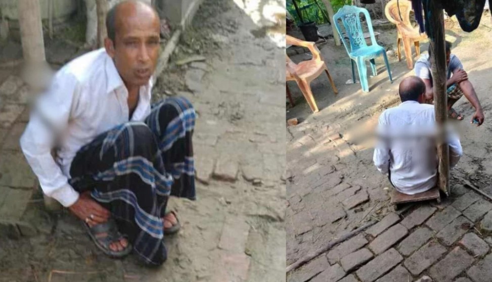 খুঁটির সঙ্গে বেঁধে বৃদ্ধকে পেটালেন বিএনপি নেতা