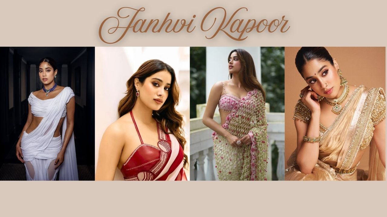 জাহ্নবী কাপুরের ব্লাউজ ডিজাইনে ট্রেন্ডি ফ্যাশনের ছোঁয়া