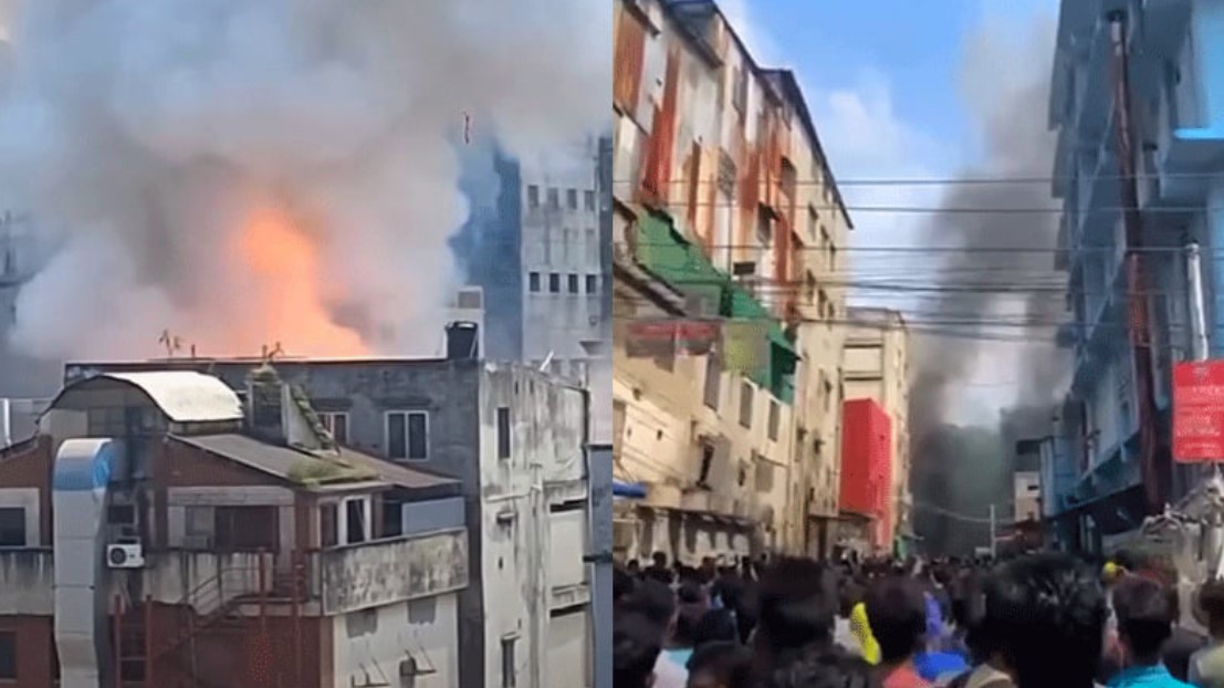২৩ ঘণ্টা পরও জ্বলছে রূপনগরের রাসায়নিক গুদাম