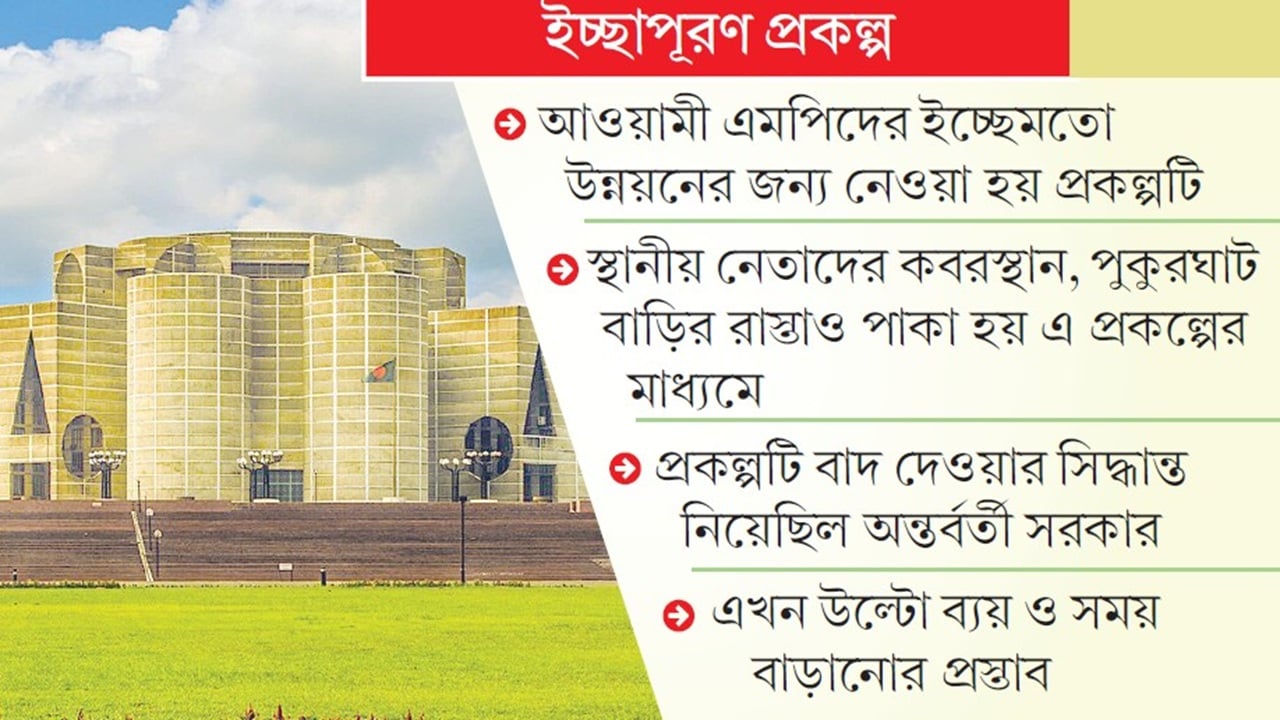 ইচ্ছেপূরণ প্রকল্পে নতুন বিতর্ক: বাতিলের সিদ্ধান্ত বদলে ব্যয় বাড়ানোর প্রস্তাব