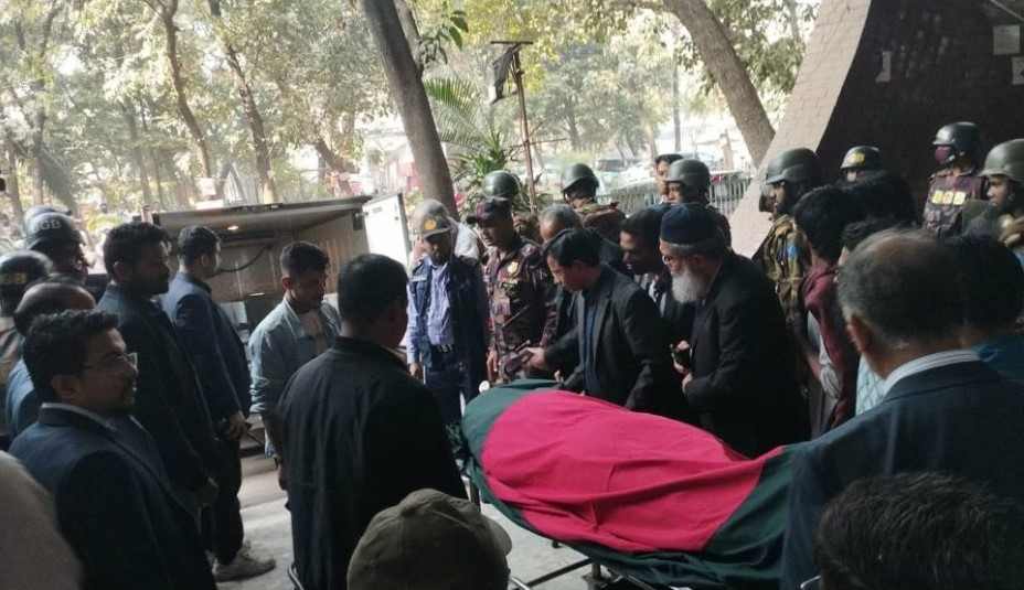 হাদির জানাজা পড়াবেন বড় ভাই: সংসদ ভবনে শেষ বিদায়ের প্রস্তুতি