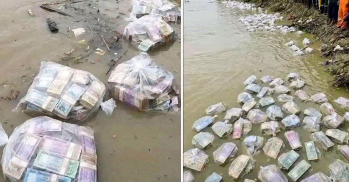 নদীতে ভাসছে টাকার বস্তা! ভাইরাল ছবির আসল রহস্য ফাঁস