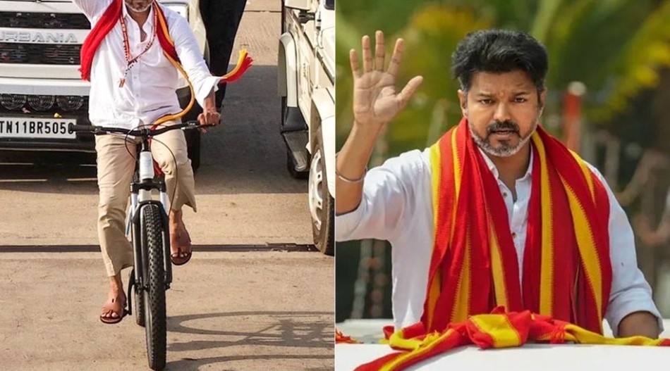 পাপড়ির আঘাতে কুপোকাত থালাপতি বিজয়! সাইকেল চালাতে গিয়ে একি কাণ্ড?