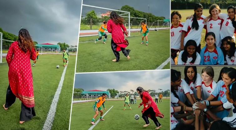 ডি-বক্স থেকে বাঁ পায়ের জোরালো শটে গোল, জাইমা রহমানের ফুটবল খেলার ভিডিও ভাইরাল!