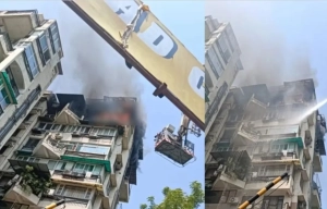 ৯ তলা ভবনে ভয়াবহ অগ্নিকাণ্ড: লাফিয়ে পড়ে বাবাসহ দুই শিশু নিহত